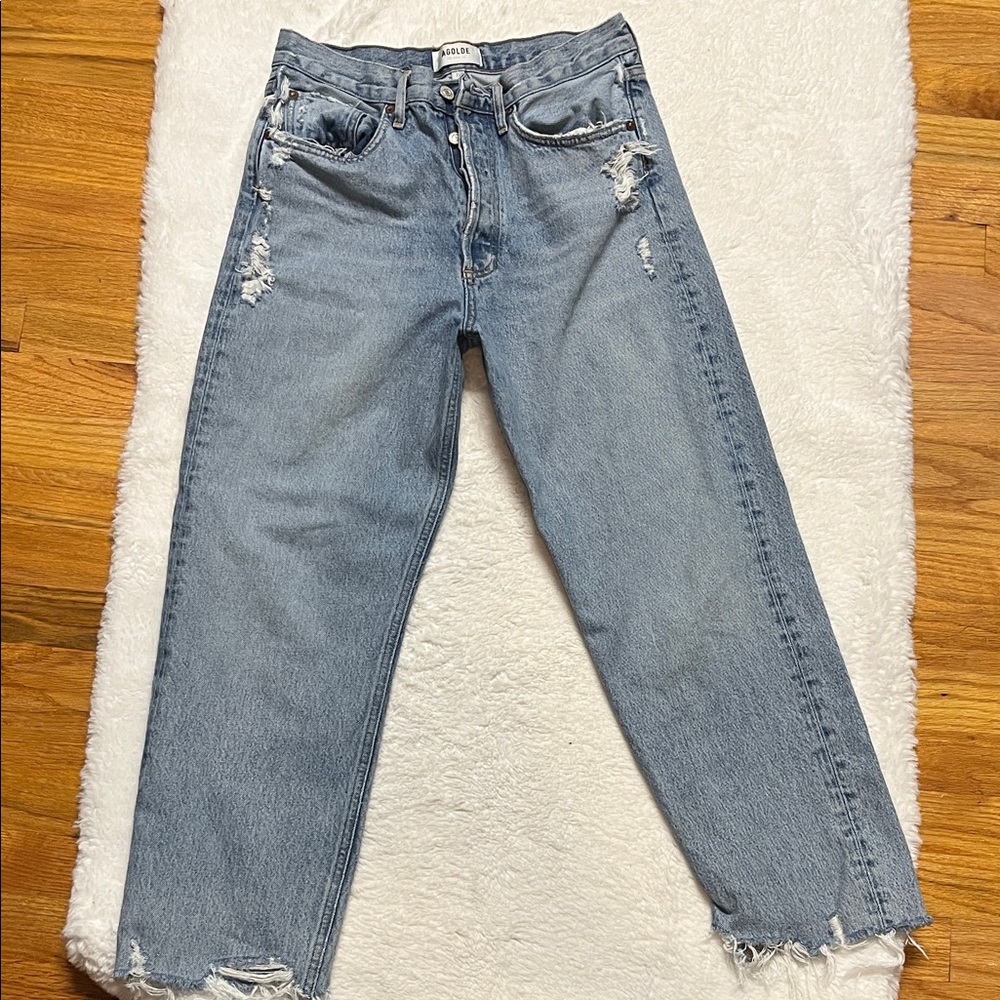 Agolde Light Blue Distressed Women Jeans